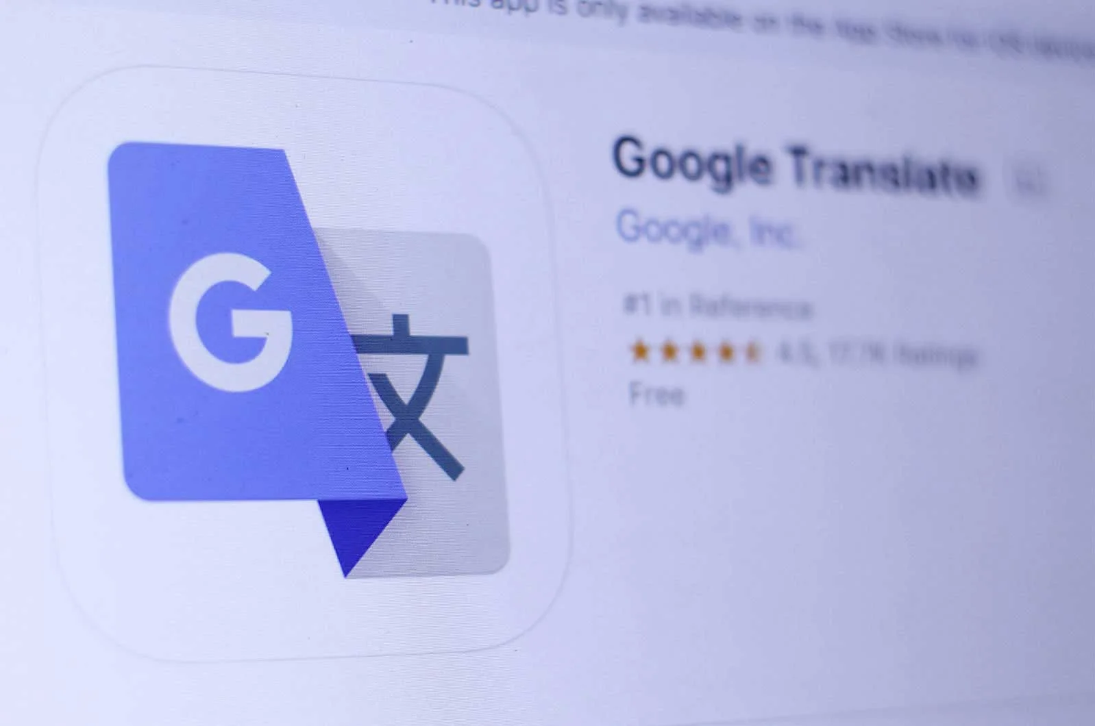Google Translate app icon. Concept of online translation tools and professional translators.