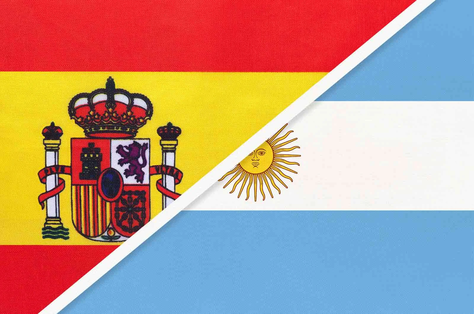 Argentina and Spain flags. 