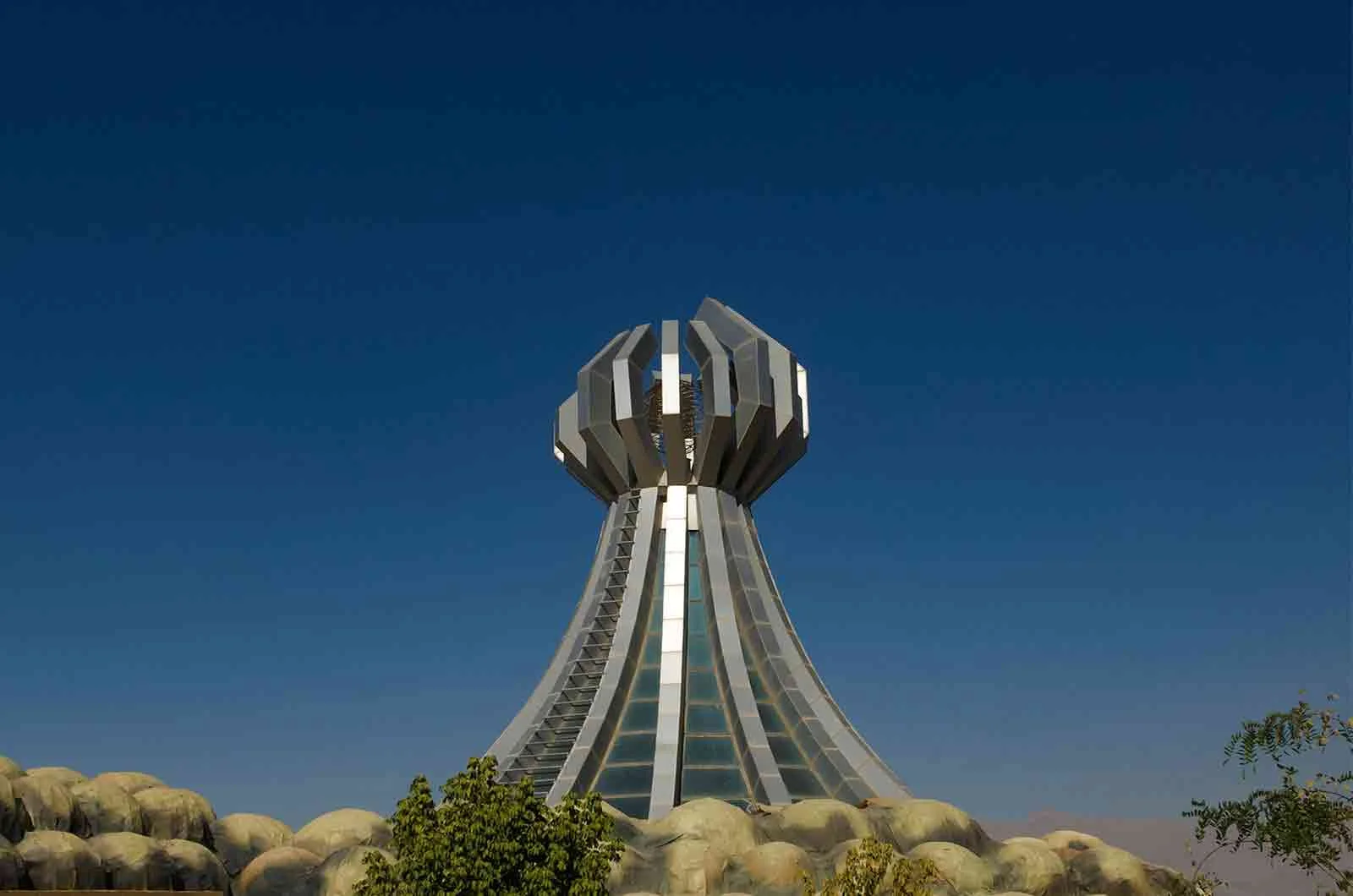 Halabja Memorial in daytime, Iraq. Concept of English to Kurdish translations.