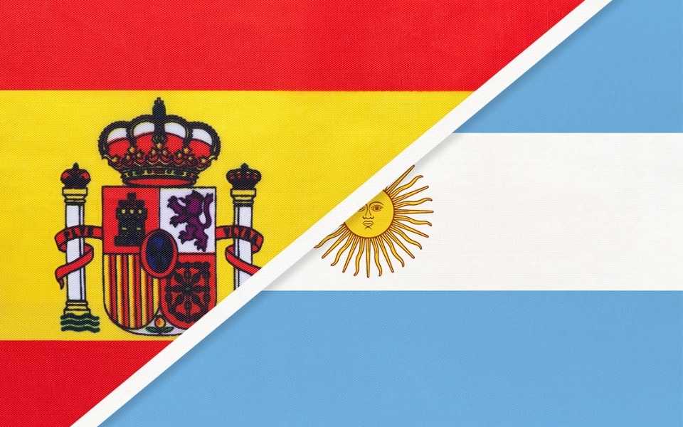Argentina and Spain flags. 