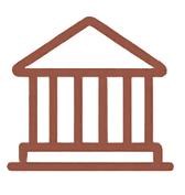 Icon for financial building. 
