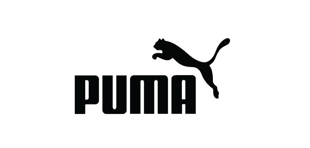 Black block-lettered Puma logo, pouncing black puma on the right. Translation services customer.