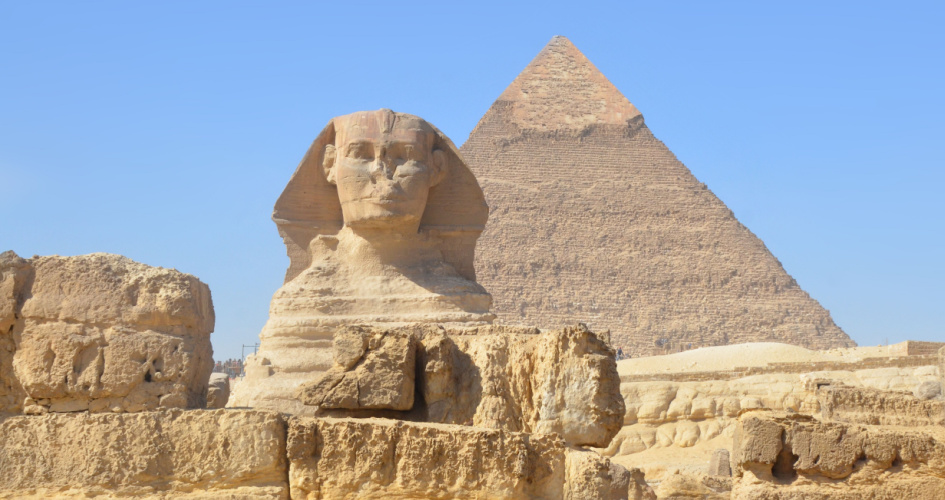 The Pyramids of Giza, Egypt. Concept of English to Arabic translation services by professional Arabic translators.