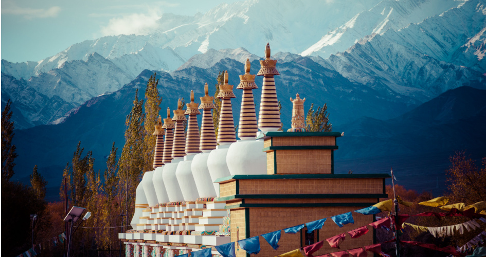 Ladakh in Indian Himalayas. Concept of Kashmiri translation services.