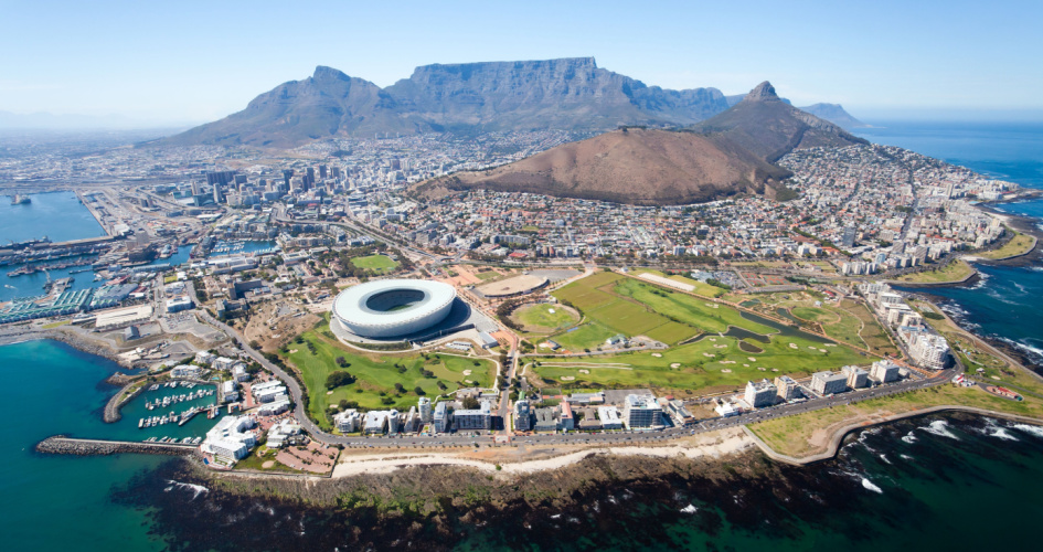 Aerial view of Cape Town, South Africa. Concept of Afrikaans translation services by professional Afrikaans translators.