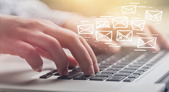 Woman hands typing on laptop's keyboard. 