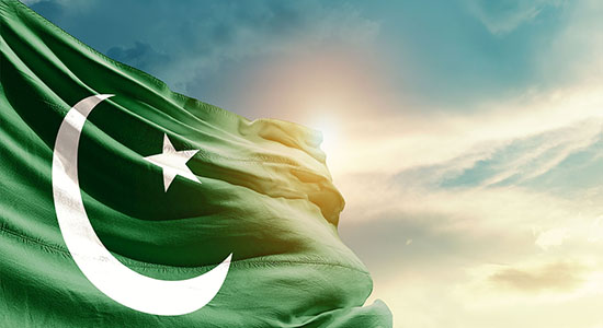 The flag of Pakistan.