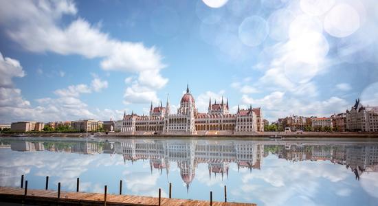 View of downtown of capital Budapest. 