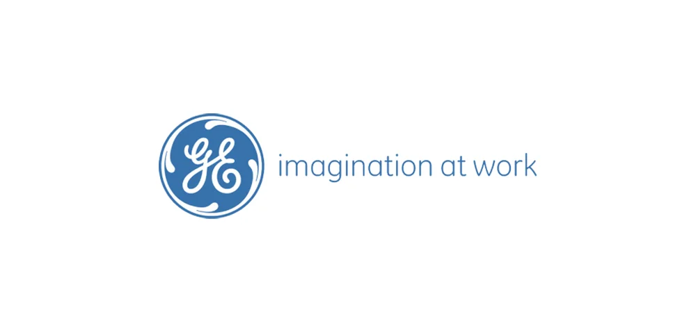Blue-and-white circular GE logo, 