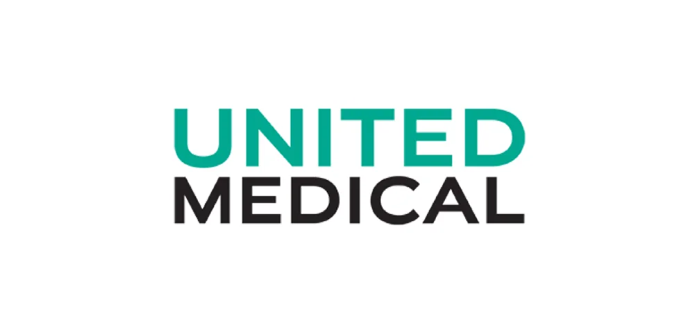 The green and black block-lettered logo of United Medical.