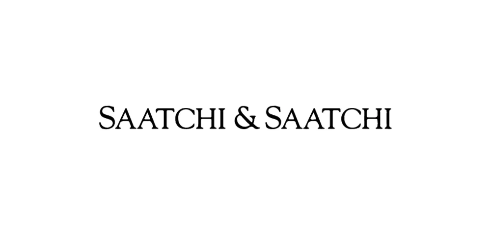 The black, block-lettered logo of Saatchi and Saatchi.