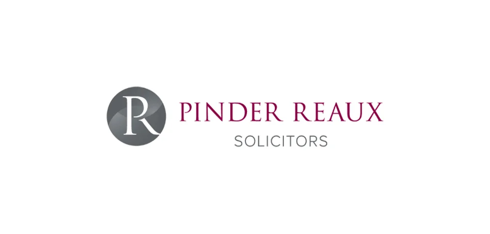 The purple and gray logo of Pinder Reux Solicitors.