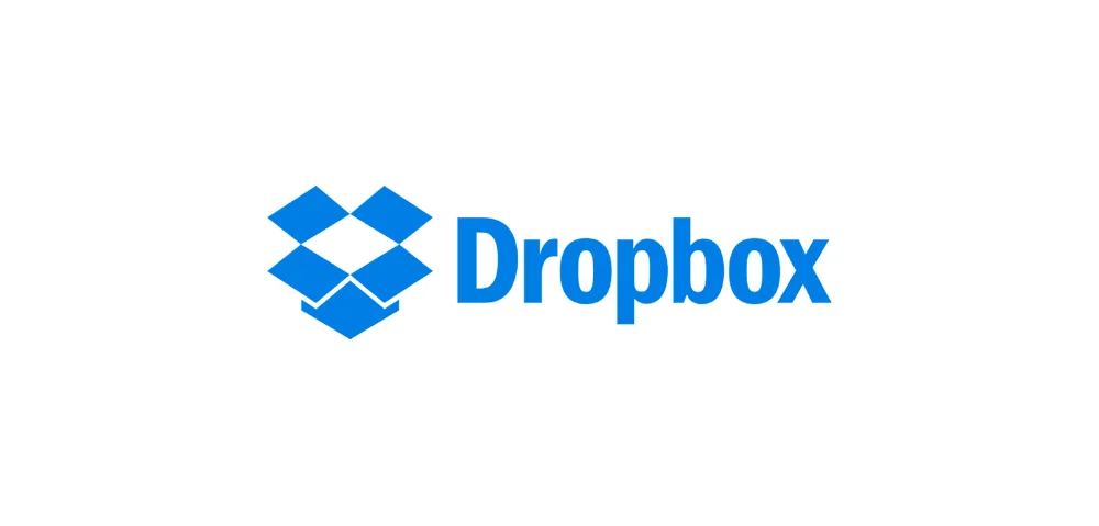 The blue Dropbox logo with an open, empty box. 