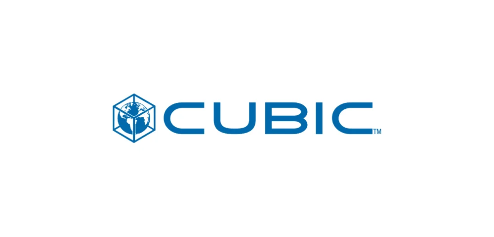 The blue, block-lettered Cubic logo and crest.
