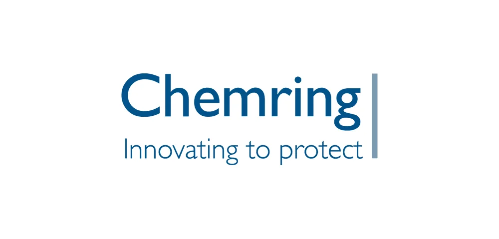 The blue Chemring logo with 