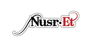 Red and black logo of Nusr-Et steakhouse restaurant.